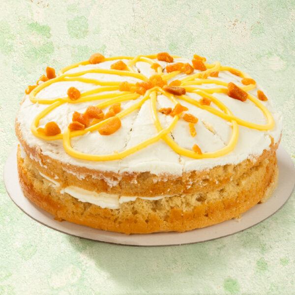 Vegan St Clement's cake with orange and lemon icing.